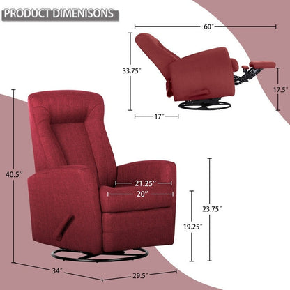 Fauteuil inclinable à bascule, fauteuil inclinable pivotant, fauteuil d'appoint
