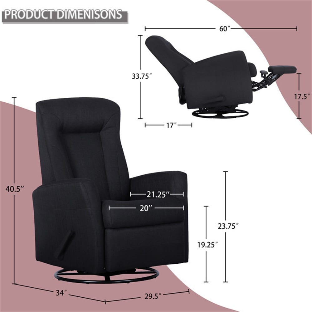 Fauteuil inclinable à bascule, fauteuil inclinable pivotant, fauteuil d'appoint