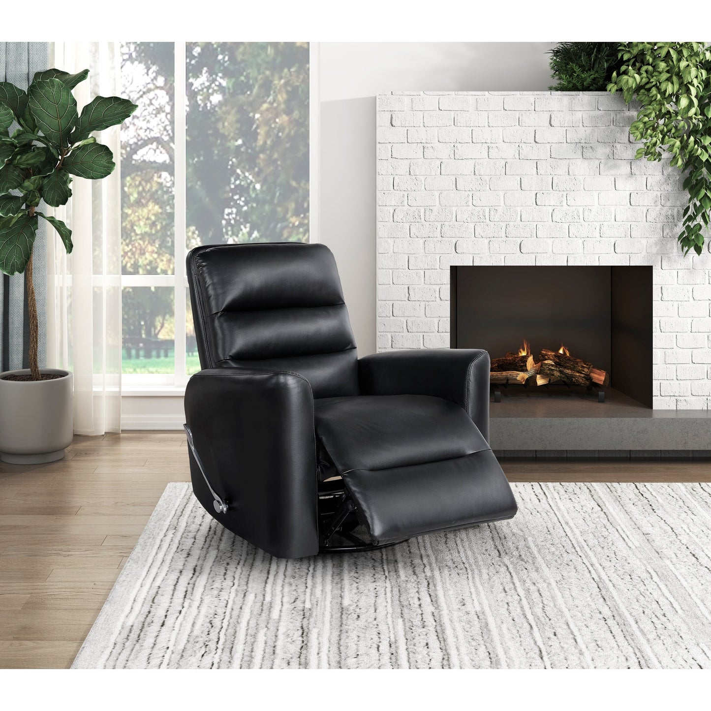 Fauteuil inclinable pivotant avec revêtement en similicuir respirant, meuble de salon de luxe, fauteuil de cinéma