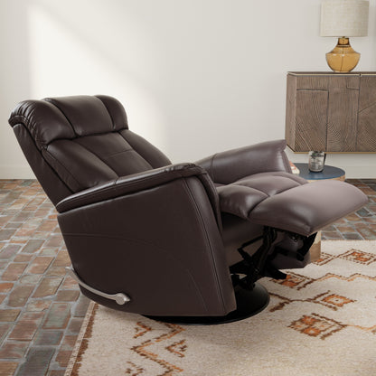 Fauteuil inclinable pivotant Global Home avec appui-tête et repose-pieds réglables manuellement en similicuir Bentley