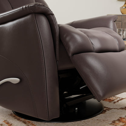 Fauteuil inclinable pivotant Global Home avec appui-tête et repose-pieds réglables manuellement en similicuir Bentley