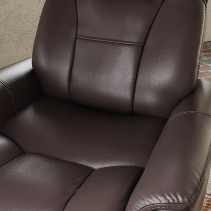 Fauteuil inclinable pivotant Global Home avec appui-tête et repose-pieds réglables manuellement en similicuir Bentley
