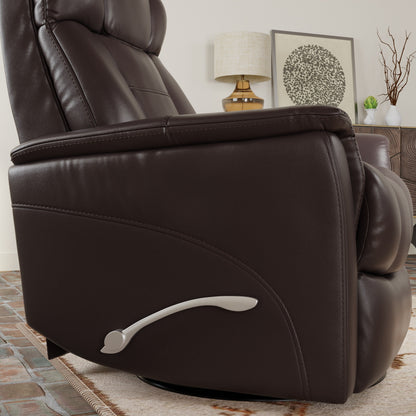 Fauteuil inclinable pivotant Global Home avec appui-tête et repose-pieds réglables manuellement en similicuir Bentley