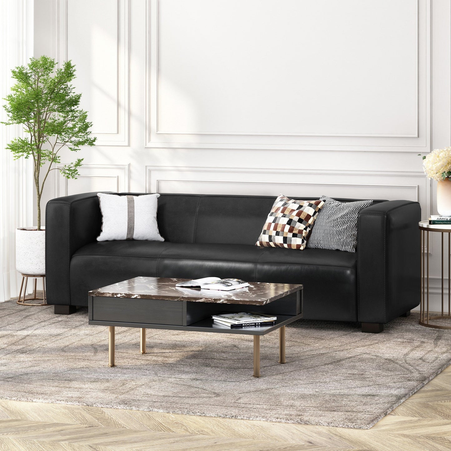 Canapé 3 places en similicuir Goyette par Christopher Knight Home