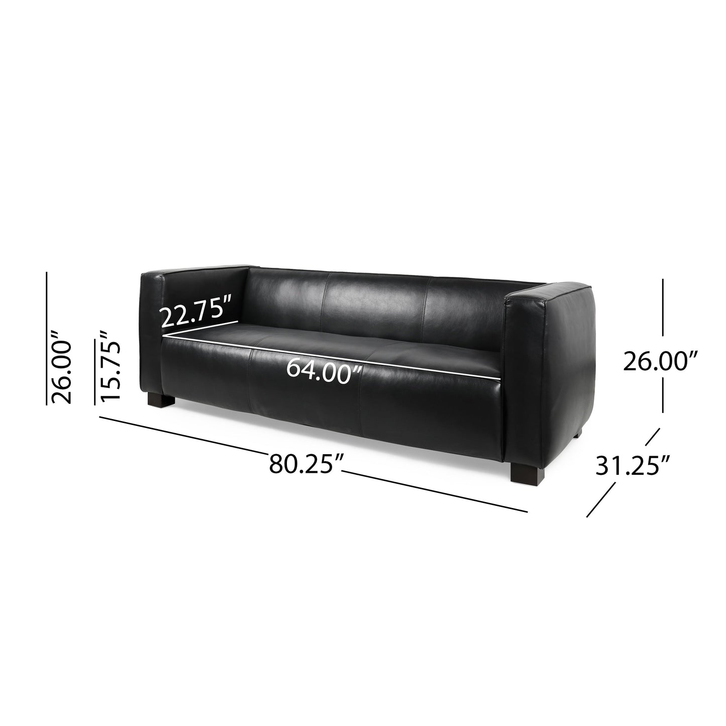 Canapé 3 places en similicuir Goyette par Christopher Knight Home