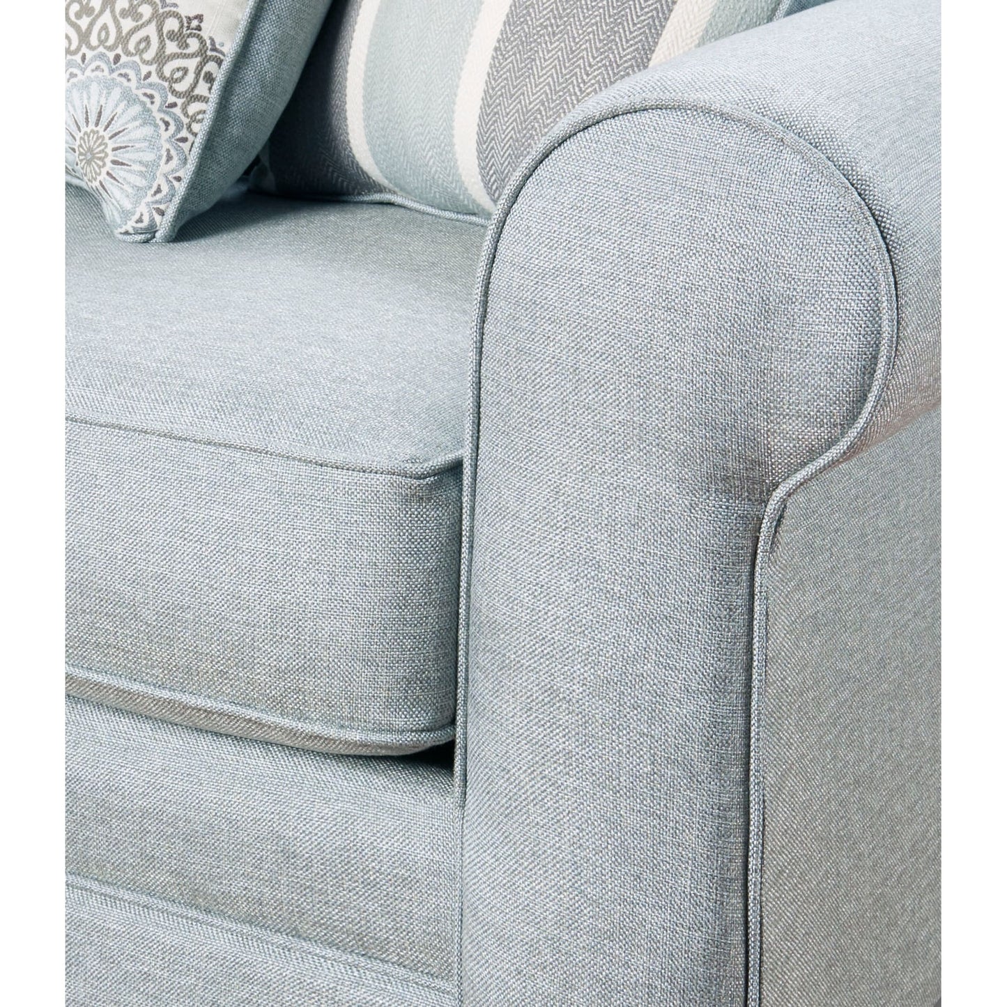 Canapé transitionnel Grande Mist à accoudoirs ronds bleu bébé