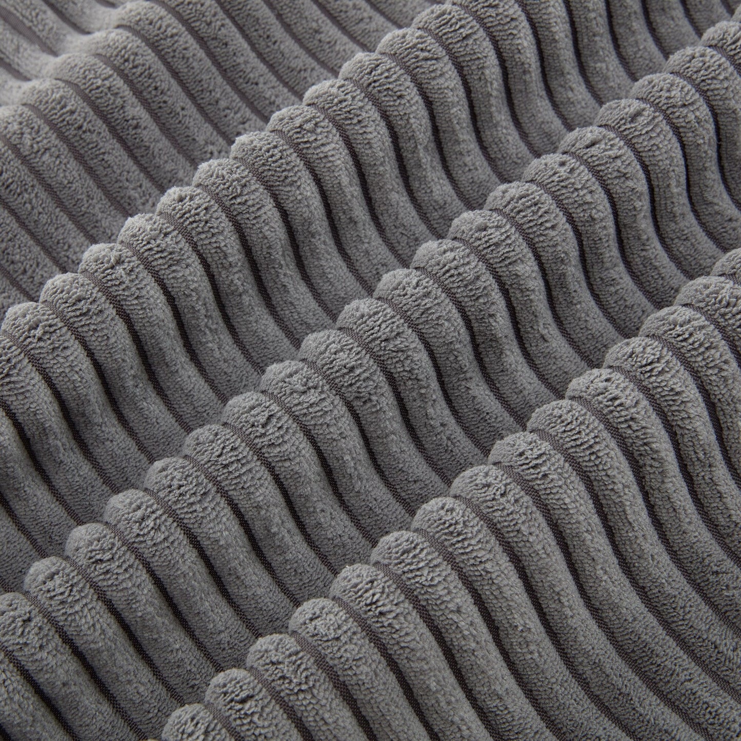 Canapé 3 places rembourré en velours côtelé gris 105 avec coussins de dossier amovibles et 5 oreillers pour le salon