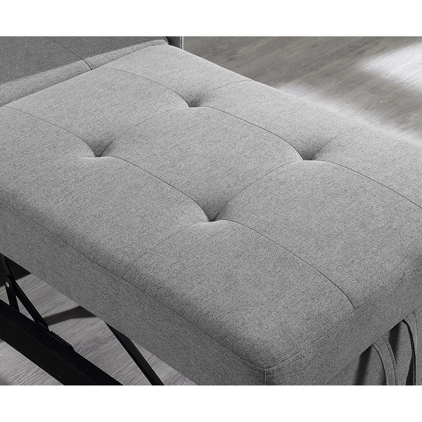 Canapé-lit simple convertible 4 en 1 gris 27.13 avec dossier réglable sur 6 positions et 2 oreillers pour le salon