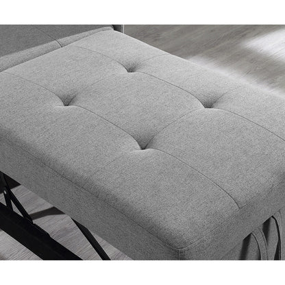 Canapé-lit simple convertible 4 en 1 gris 27.13 avec dossier réglable sur 6 positions et 2 oreillers pour le salon