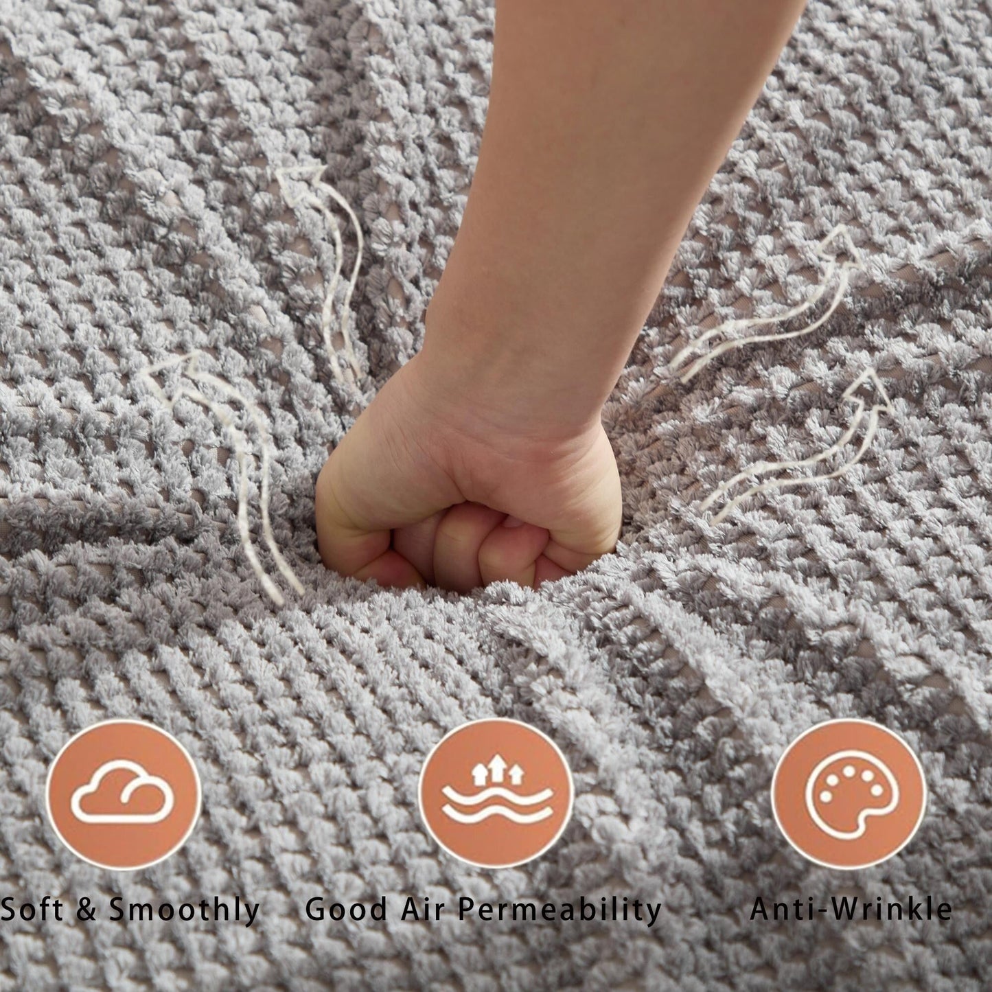 Canapé nuage en velours côtelé gris avec coussins