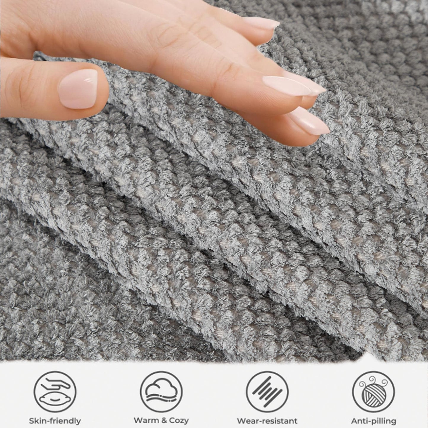 Canapé nuage en velours côtelé gris avec coussins