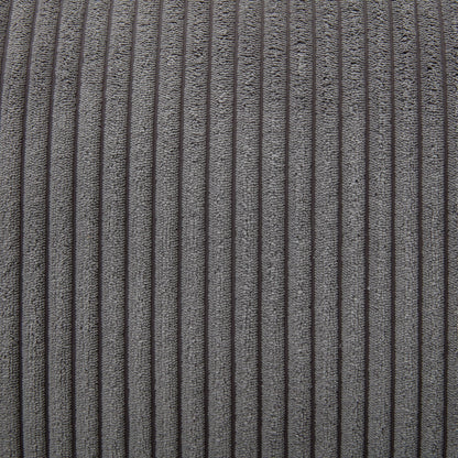 Canapé 3 places rembourré en velours côtelé gris avec coussins amovibles