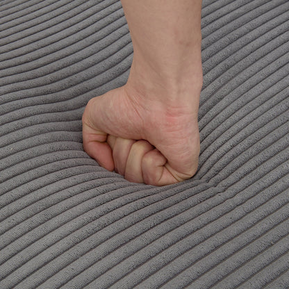 Canapé 3 places rembourré en velours côtelé gris avec coussins amovibles