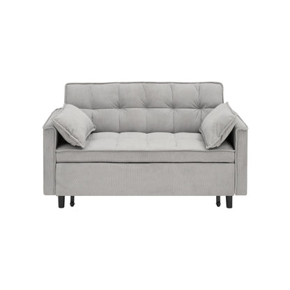 Canapé-lit gigogne gris moderne en velours côtelé 54,3 avec dossier réglable et oreillers pour le salon