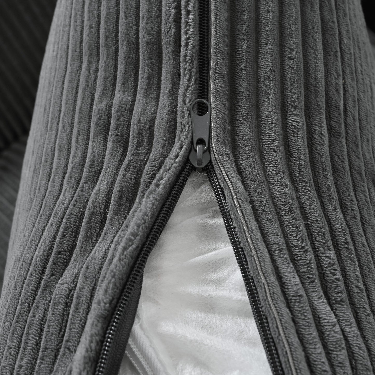 Canapé causeuse gris moderne en velours côtelé 85,4 avec 2 coussins décoratifs pour le salon