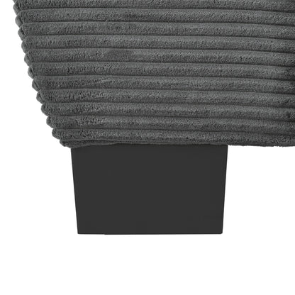 Canapé causeuse gris moderne en velours côtelé 85,4 avec 2 coussins décoratifs pour le salon