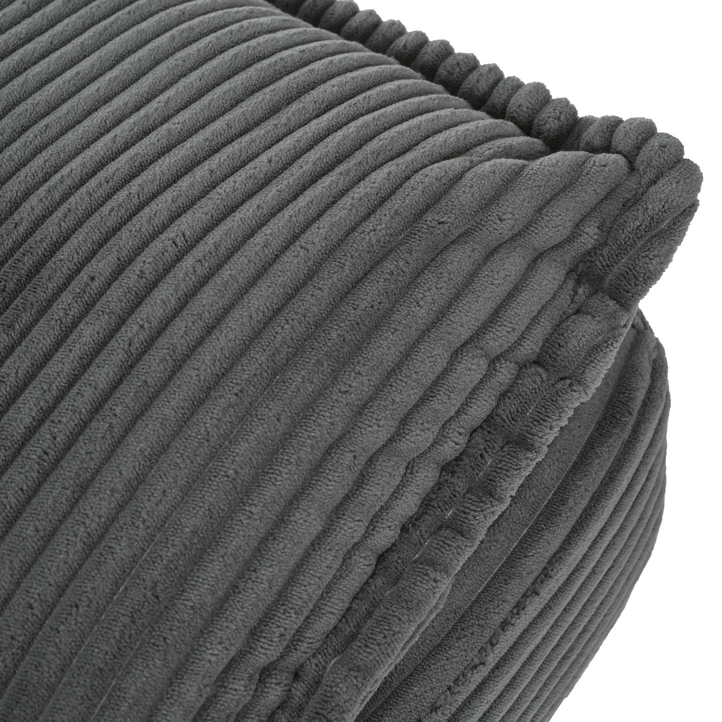 Canapé causeuse gris moderne en velours côtelé 85,4 avec 2 coussins décoratifs pour le salon