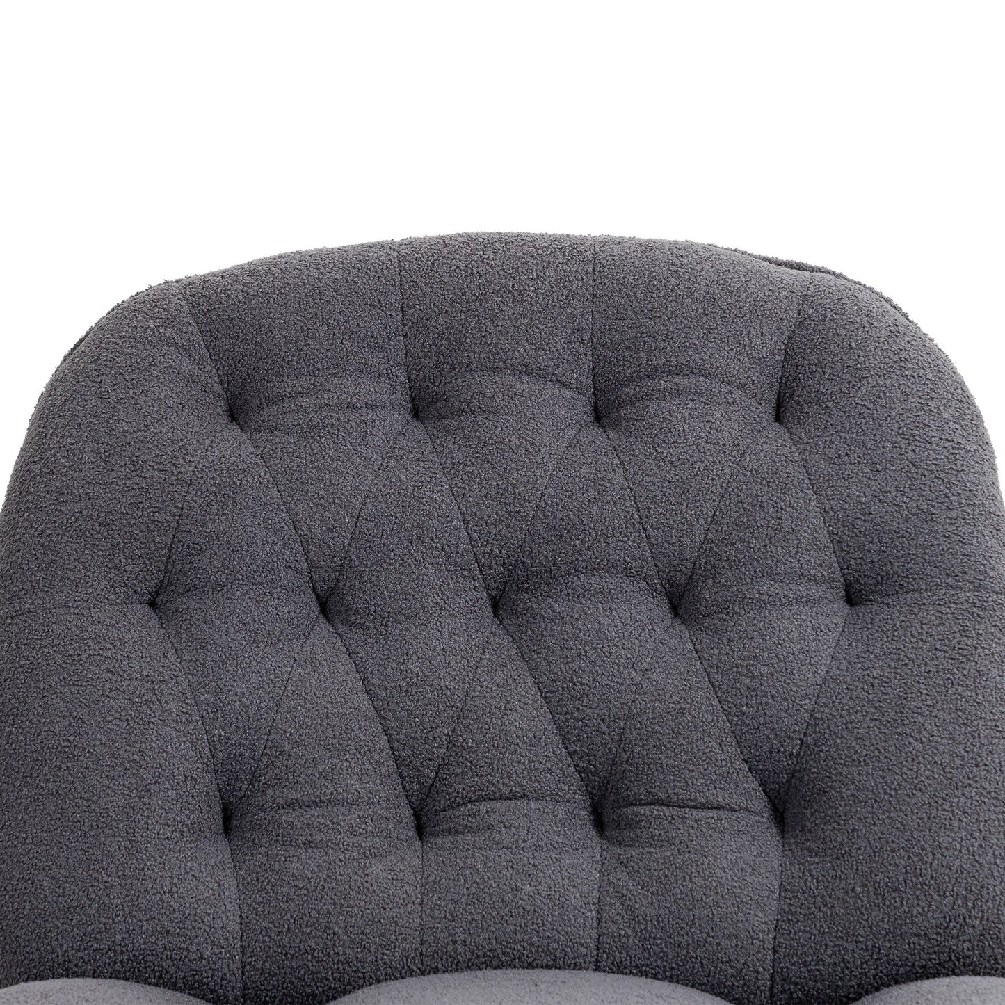 Fauteuil inclinable pivotant à 360° en chenille surdimensionnée grise avec repose-pieds allongé