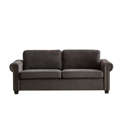 Canapé-lit convertible 3 places en polyester gris