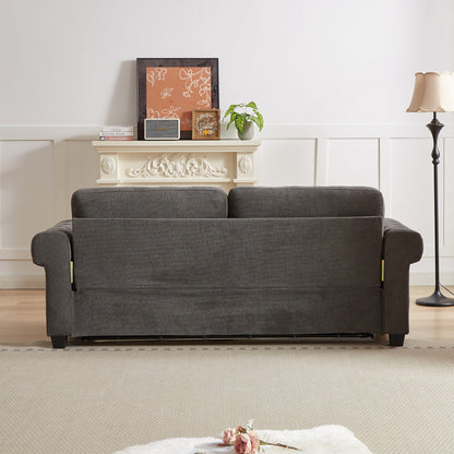 Canapé-lit convertible 3 places en polyester gris