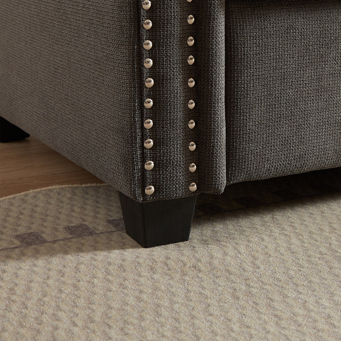 Canapé-lit convertible 3 places en polyester gris