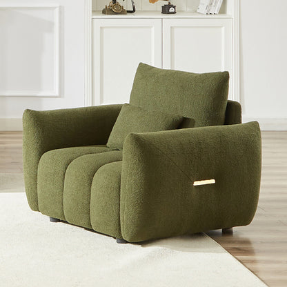 Canapé 1 place en tissu vert 39,7'' avec coussins en mousse souple