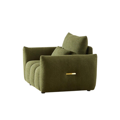 Canapé 1 place en tissu vert 39,7'' avec coussins en mousse souple