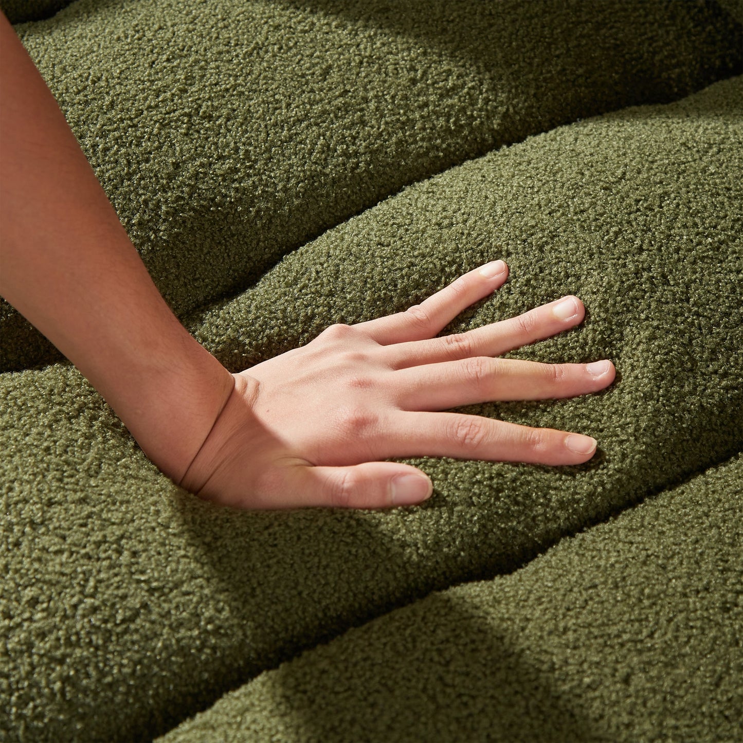 Canapé 1 place en tissu vert 39,7'' avec coussins en mousse souple