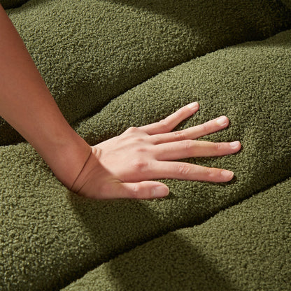 Canapé 1 place en tissu vert 39,7'' avec coussins en mousse souple