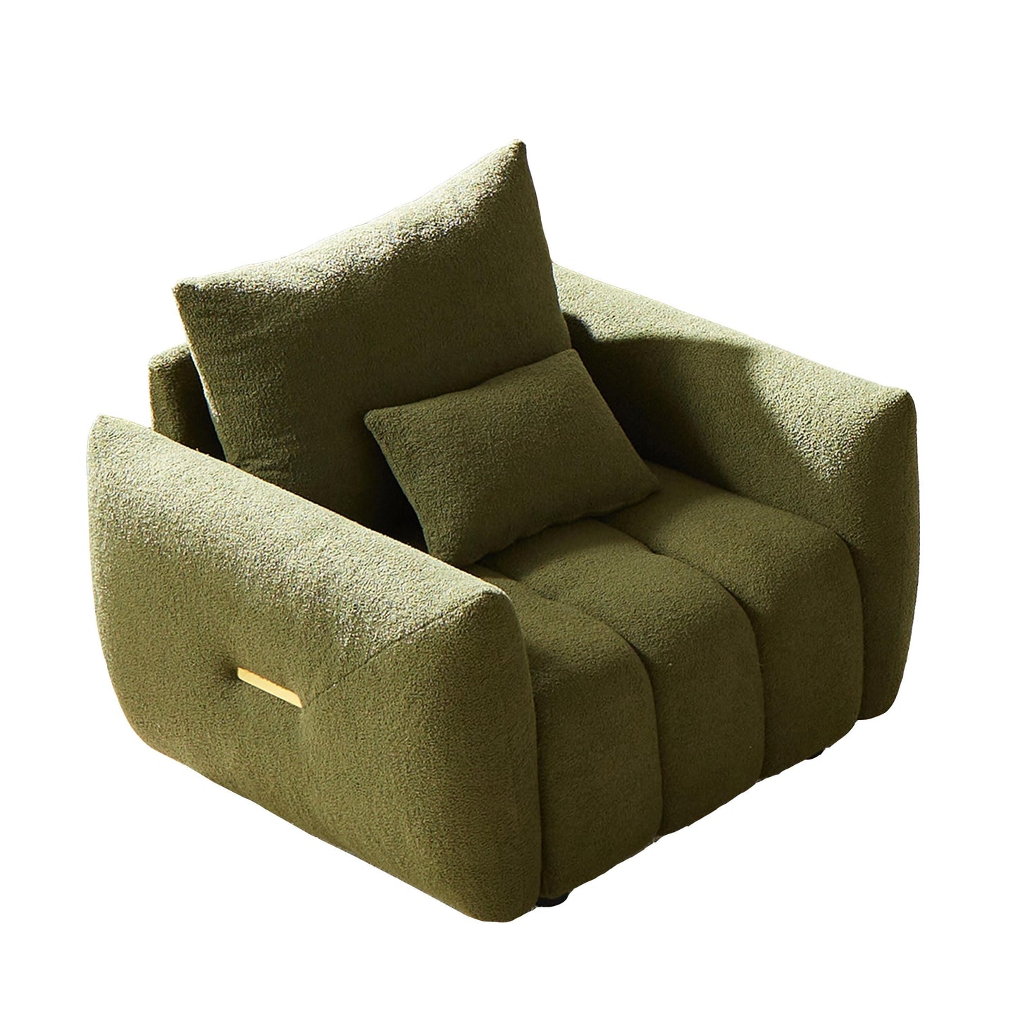 Canapé 1 place en tissu vert 39,7'' avec rembourrage en mousse souple