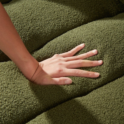 Canapé 1 place en tissu vert 39,7'' avec rembourrage en mousse souple