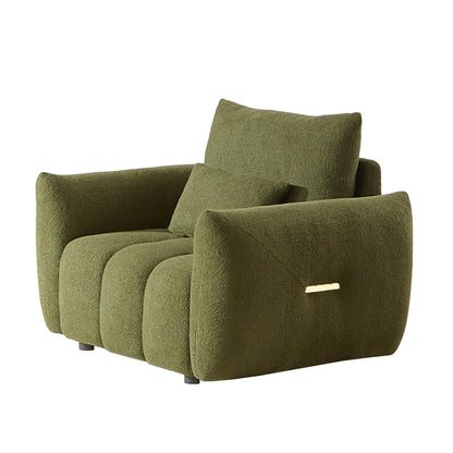 Canapé 1 place en tissu vert 39,7'' avec rembourrage en mousse souple