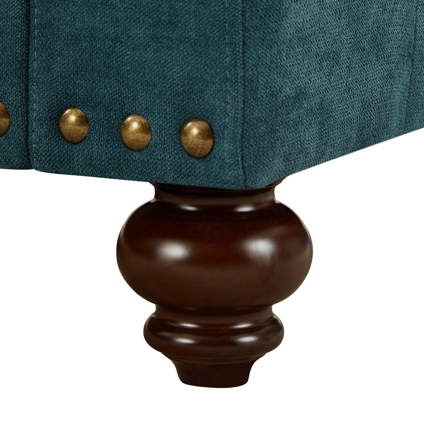 Canapé 3 places moderne en chenille verte 82, avec pieds marron, 2 coussins et coussins amovibles, dossier