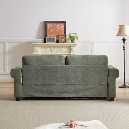 Canapé-lit convertible 3 places 2 en 1 en polyester vert 83,8 cm avec matelas pliable pour salon