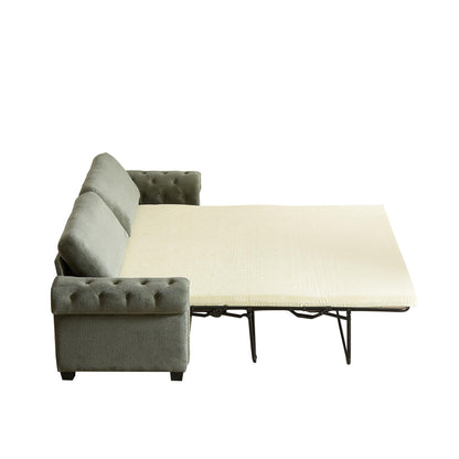 Canapé-lit convertible 3 places 2 en 1 en polyester vert 83,8 cm avec matelas pliable pour salon