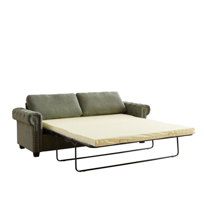 Canapé-lit convertible 3 places 2 en 1 en polyester vert 83,8 cm avec matelas pliable pour salon
