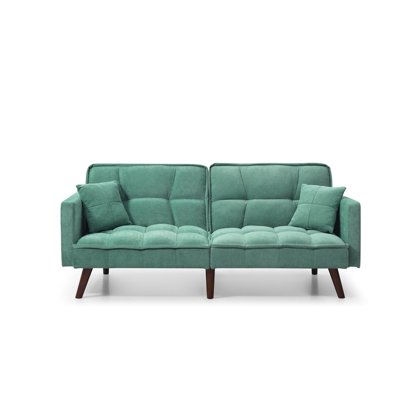 Canapé-lit causeuse en chenille verte avec port de chargement USB