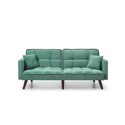 Canapé-lit causeuse en chenille verte avec port de chargement USB