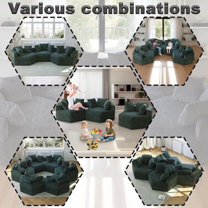 Canapé-lit simple en chenille verte avec coussin de dossier