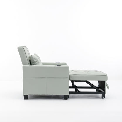 Canapé-lit convertible en similicuir vert avec ports USB