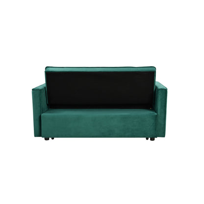 Canapé-lit convertible en flanelle verte avec rangement