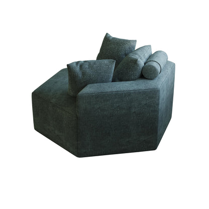 Canapé-lit simple moderne vert 54 en éponge chenille avec coussin de dossier pour salon