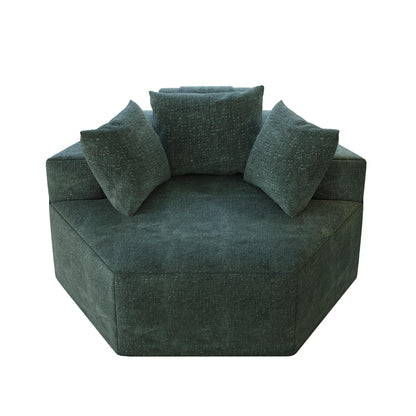 Canapé-lit simple moderne vert 54 en éponge chenille avec coussin de dossier pour salon