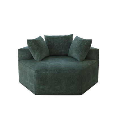Canapé-lit simple moderne vert 54 en éponge chenille avec coussin de dossier pour salon