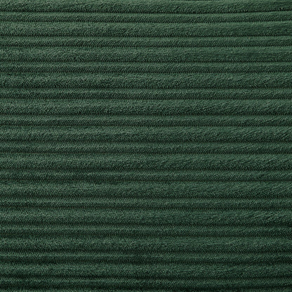 Canapé causeuse en velours côtelé vert moderne 72,8 avec pouf amovible, accoudoirs de rangement, support pour téléphone et deux ports USB