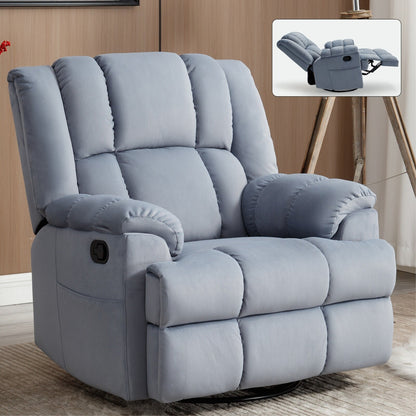 Fauteuil inclinable manuel surdimensionné vert avec revêtement pivotant, à bascule et en tissu