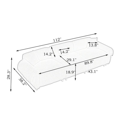 Canapé 3 places en velours vert Teddy avec coussins