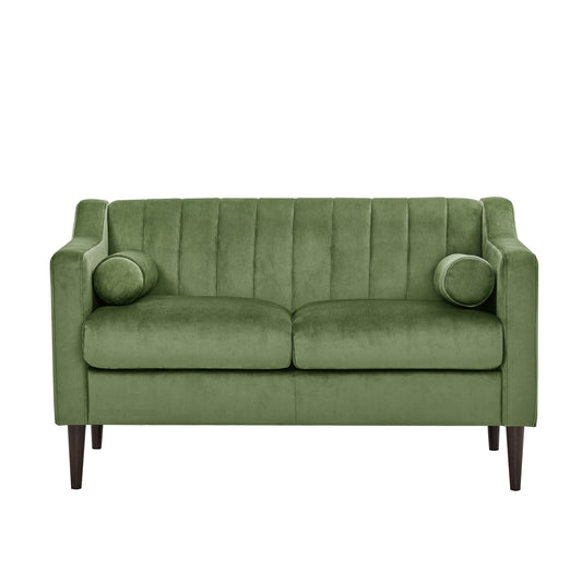 Canapé Chesterfield rembourré en velours vert