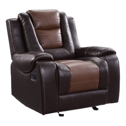 Fauteuil inclinable en similicuir marron clair et foncé de qualité supérieure Grete