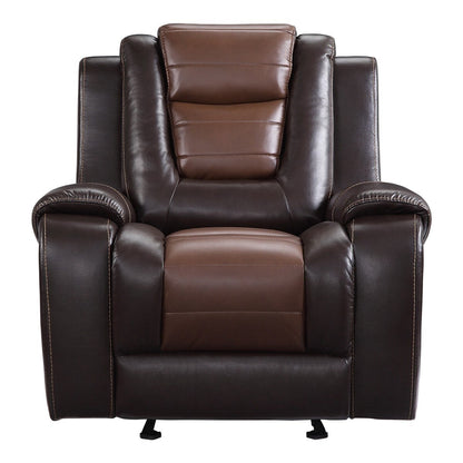 Fauteuil inclinable en similicuir marron clair et foncé de qualité supérieure Grete